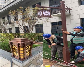 西安小區庭院燈、柱頭燈項目案例  陜西蘭光路燈廠產品